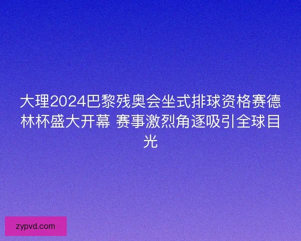 大理2024巴黎残奥会坐式排球资格赛德林杯盛大开幕 赛事激烈角逐吸引全球目光